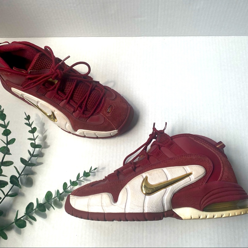 Nike Air Max Penny 1 House Party basketball sneakers size 7 mens burgundy gold